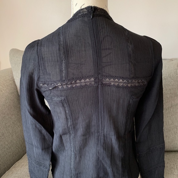 NWT AllSaints Black Blouse 2 - Picture 3 of 6
